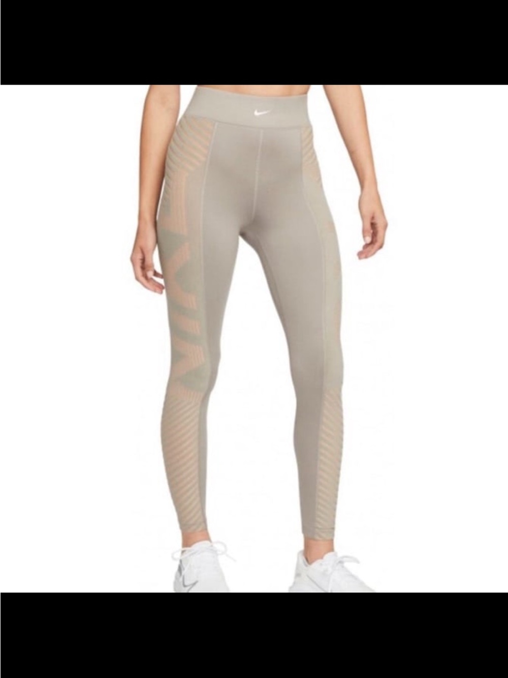 Nike Pro Women's Beige High-Waist Seamless Leggings XL